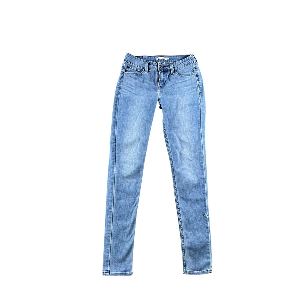 Levis 535 Super Skinny Jeans Womens 26 Light Wash Blue Stretch Denim Pants